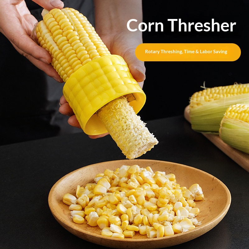 Corn Sheller Machine - 回転式コーンストリッパーツール ステンレス鋼刃 コーンカーネルリムーバー 簡単皮むきコーンスレッチャー キッチン調理器具