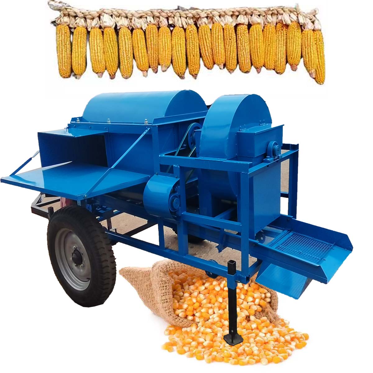 Corn Sheller Machine - 農業機械 ディーゼル電気式トウモロコシ脱穀機 工業用大豆脱穀機 キビ脱穀機 脱穀機 トラクター牽引