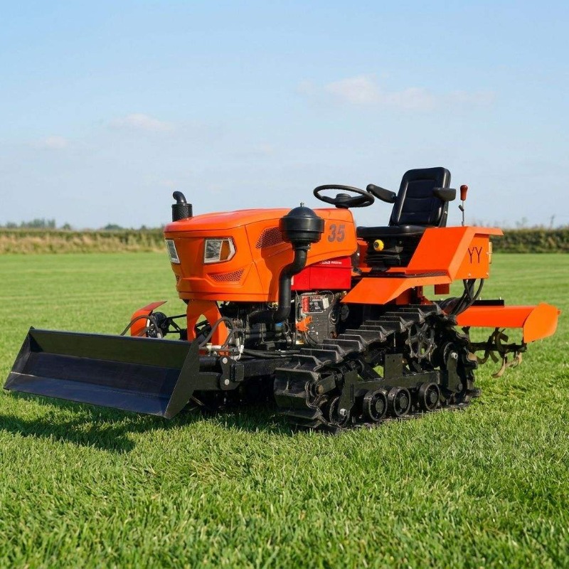 Agriculture Farming Tractor - クローラー式4WDロータリー耕運機35馬力クローラートラクター農業用ミニ耕運機ファームプラウ作業機器カスタマイズ可能FOB