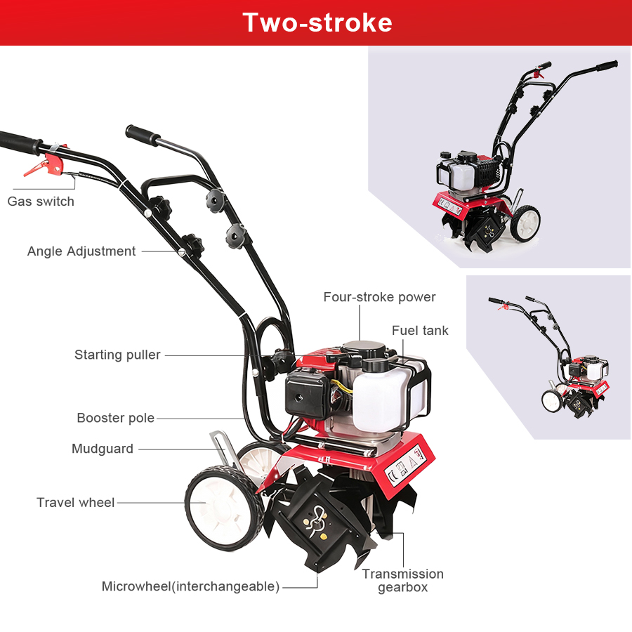 タンフルガソリン式マイクロ耕運機ミニ多機能ロータリーティラー - Farming Tools For Agriculture のレビューと価格
