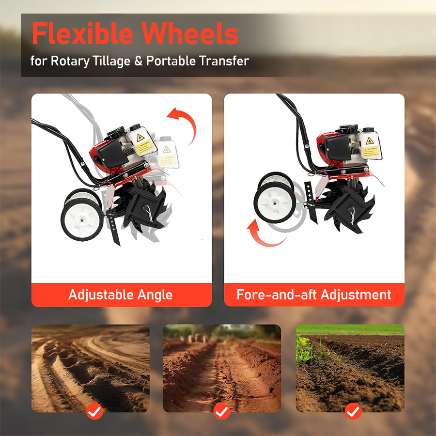 タンフルガソリン式マイクロ耕運機ミニ多機能ロータリーティラー - Farming Tools For Agriculture のレビューと価格