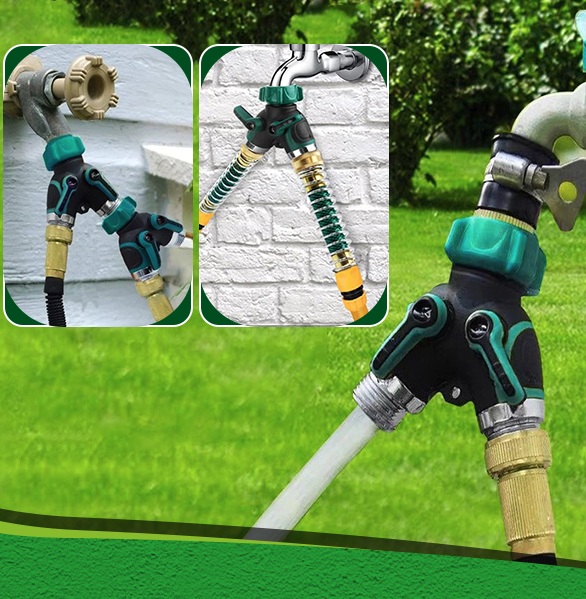 2個入り 2方向ホーススプリッター Y字型バルブ 金属製 3 - Gardena Hose Comfort のレビューと価格