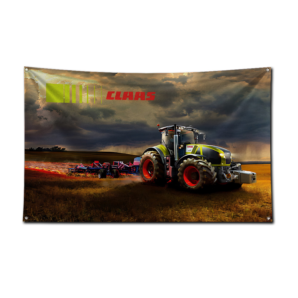 トラクター＆コンバインハーベスターフラッグバナー、農場、作業 - Farming Agriculture Logo のレビューと価格