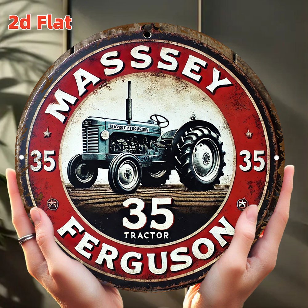 2Dフラット「ヴィンテージ マッセイファーガソン 35 トラ - Farming Agriculture Logo のレビューと価格