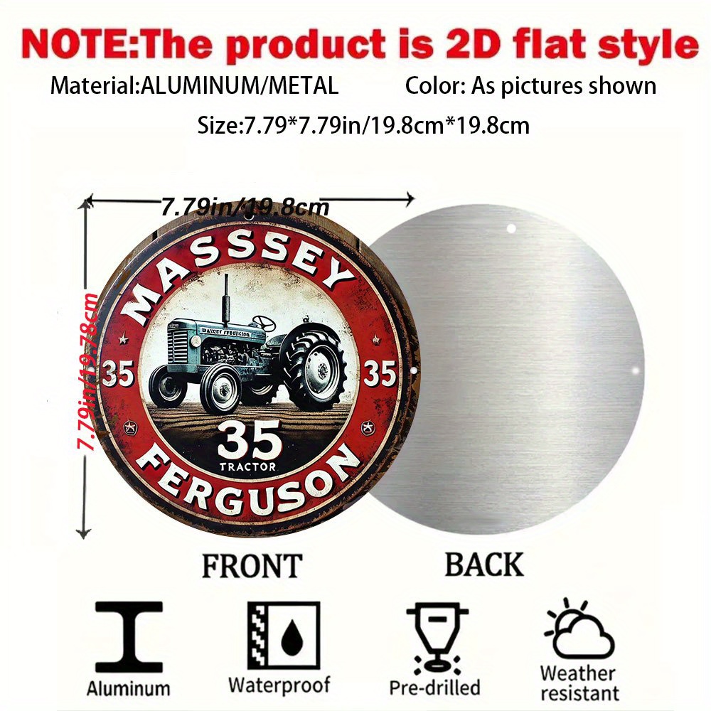 2Dフラット「ヴィンテージ マッセイファーガソン 35 トラ - Farming Agriculture Logo のレビューと価格