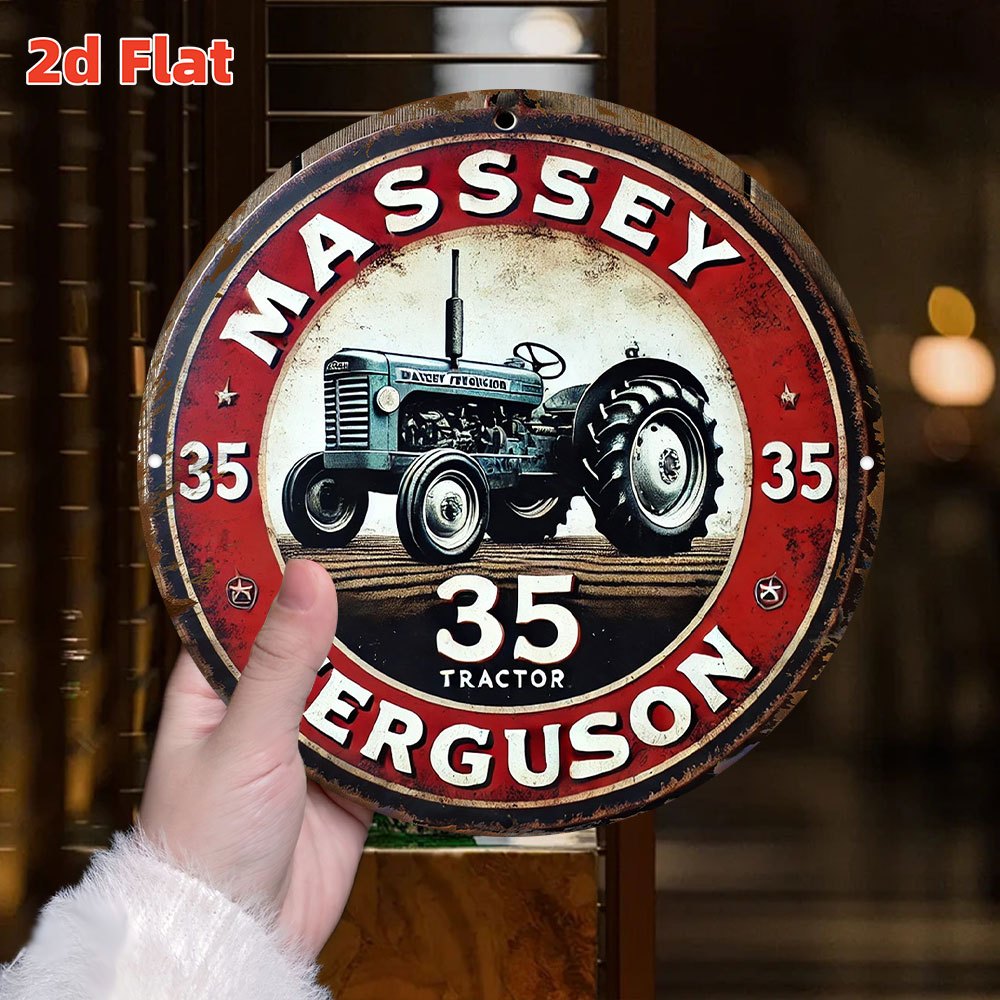 2Dフラット「ヴィンテージ マッセイファーガソン 35 トラ - Farming Agriculture Logo のレビューと価格