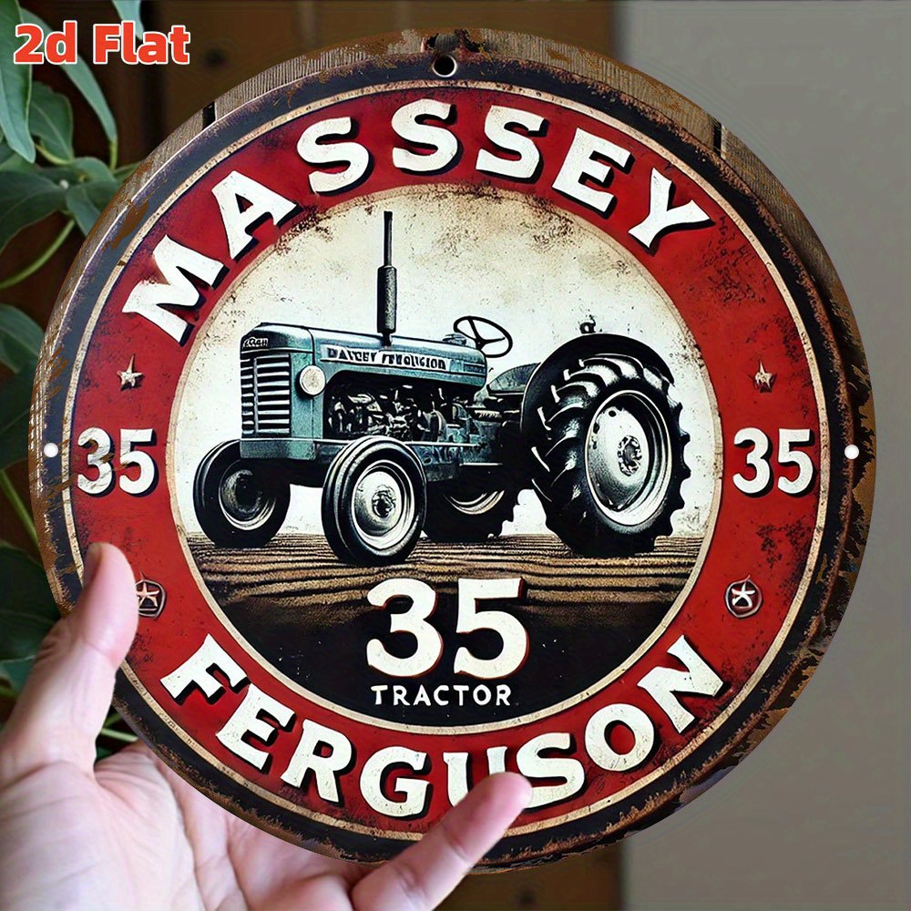 2Dフラット「ヴィンテージ マッセイファーガソン 35 トラ - Farming Agriculture Logo のレビューと価格